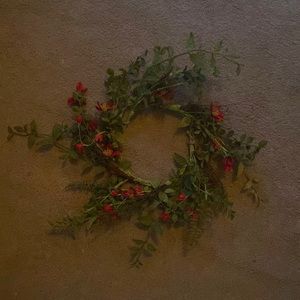 Greenery Wreath with Red Flowers